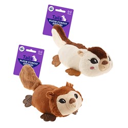 Dog Toy Plush Forest Animals 30cm 2 Asstd Squeaky