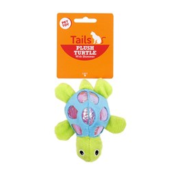 Cat Toy Plush Turtle w Shimmer Blue