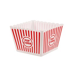 Popcorn Holder Plastic Square Red/White Stripes