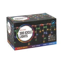 Lights Icicle Warm White 8F LV Pk300