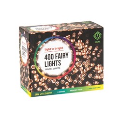 Lights Fairy Warm White 8F Pk400 Solar