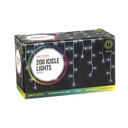 Lights Icicle White 8F Solar Pk200