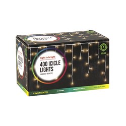 Lights Icicle Warm White 8F Solar Pk400