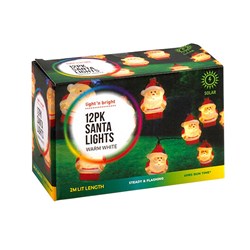 Lights Santa 2F Warm White/ Colour Leds Solar Pk12