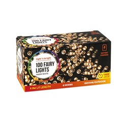 Lights Fairy Warm White 8F Battery Operated Pk100