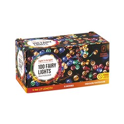 Lights Fairy Multicolour 8F Battery Operated Pk100