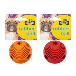 Dog Toy Rubber Ball 6.3cm Dia 2 Asstd Colours