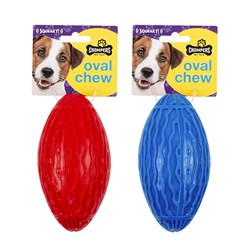 Dog Toy Oval Shape Chew 14x7.5cm 2 Asstd Cols Squeaky