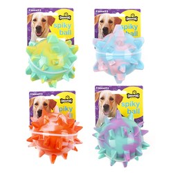Dog Toy Spiky Ball Dia 12cm TPR 4 Asstd Colours