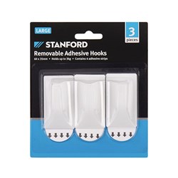 Hooks Removable Adhesive 3Pk Large 60x35mm