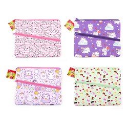 Pencil Case 2 Zip EVA 320x250mm 4 Asstd Designs