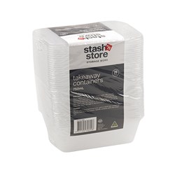 Container Plastic Clear 750ml 20pk 17.5x11.8x5.5cm