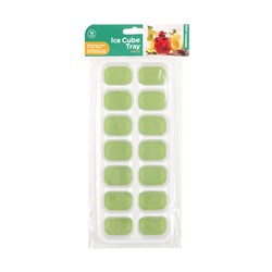 Ice Cube Tray w Lid Soft Pop Out 14 Cubes 25x10x3