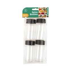 Spice Bottles 4pk 9.5x4.5cm Dia