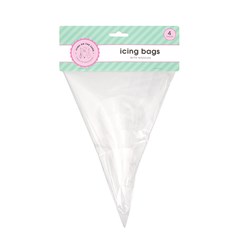 Cake Decorating Icing Bag 4pk w Attached Nozzles