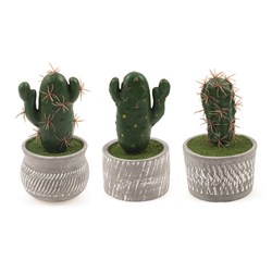 Artificial Plant w Cement Pot 3 Asstd Designs