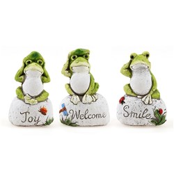 Garden Frog Statue Cement 3 Asstd Designs