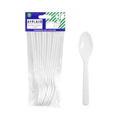 Cutlery PP Spoons Reusable 12pk White