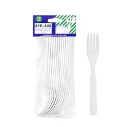 Cutlery PP Forks Reusable 12pk White