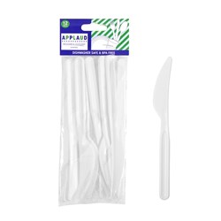 Cutlery PP Knives Reusable 12pk White