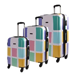 Luggage Set 3 ABS 4 Wheels 50/60/70 NonExpandable Print 1