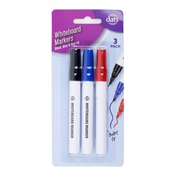 Marker Whiteboard w Aluminum Barrel 3pk Mixed