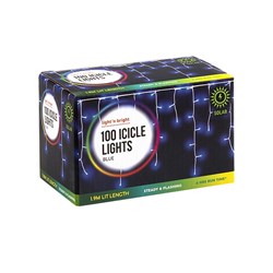 Lights Solar Icicle Pk100 Blue 2F