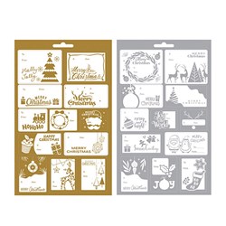Gift Tags Stickers Xmas Foil 100pk