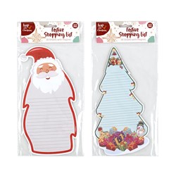 Shopping List Xmas w Magnet 26cm 2 Asst