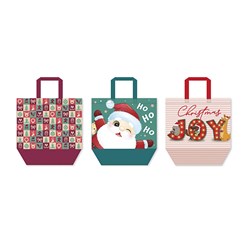 Storage Bag Xmas Non Woven 33x32cm 3 Asst