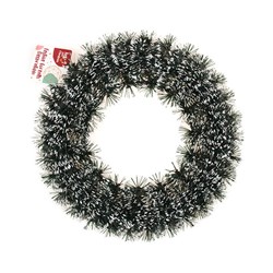 Wreath Decorated Xmas 30cm w White Tips
