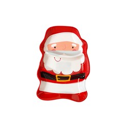Plate Santa Shape Xmas w Print 35x24x4cm