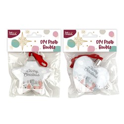 Decoration Xmas Bauble w Photo Insert 2 Asst