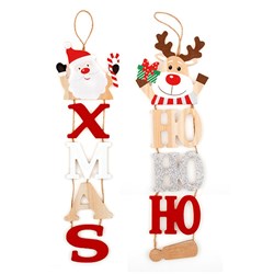 Sign Xmas Hanging Pendant 45cm 2 Asst