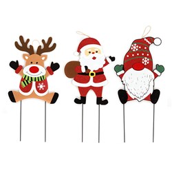 Decoration Garden Stake Xmas 59cm 3 Asst