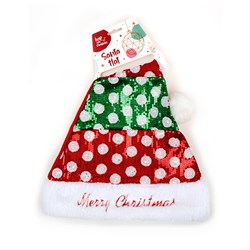 Hat Santa Xmas 30x40cm Polka Dot