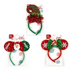 Headband Novelty Xmas 3 Asst