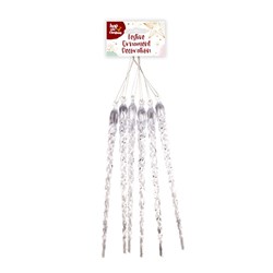 Decoration Xmas Ornaments Icicle 6pk 22x1.5x1.5cm