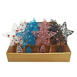Decoration Xmas Tree Topper Star w Beads 10x3x14cm