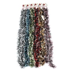 Tinsel Xmas Garland 2m 6 Asst Cols