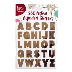 Stickers Xmas Alphabet 260pk