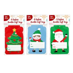 Gift Tags Xmas Jumbo 8pk Mixed Pack