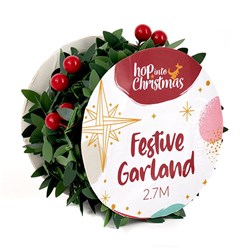 Garland Xmas w Holly Berries 2.7M