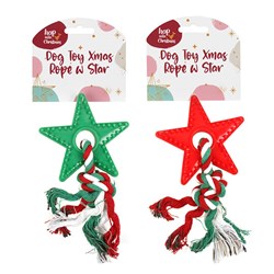 Dog Toy Xmas Rope w Star 16.5x13x2.7cm