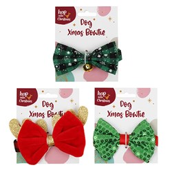Dog Xmas Bowtie 3 Asst Designs