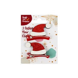 Hair Clip Novelty Xmas 2pk
