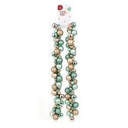 Garland Xmas w Bauble 1.8cm Asst Cols
