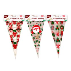Candy Bag Xmas 10pk 16x30cm Asst Designs