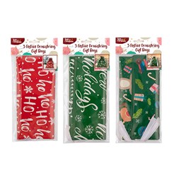 Gift Bag Xmas 3pk 24x31.8cm Asst Designs