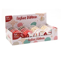 Gift Ribbon Xmas 2.7mx2.5cm 6 Asst Designs